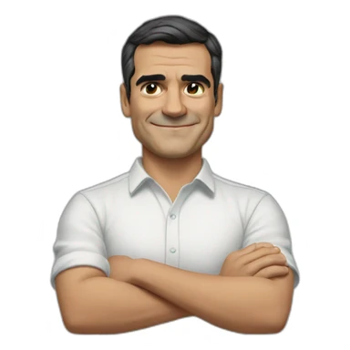 Pedro Sánchez smiling with arms crossed sticker