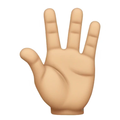 open palm with four fingers up and thumb tucked  sticker