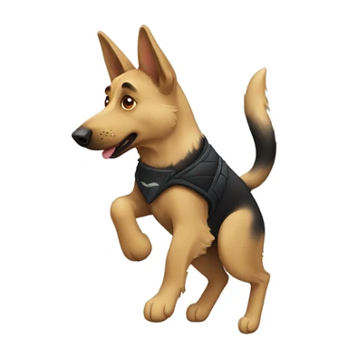 Flying German Shepard dog  sticker