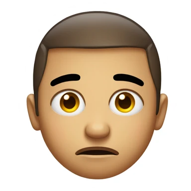 sad face with straight eyebrows sticker