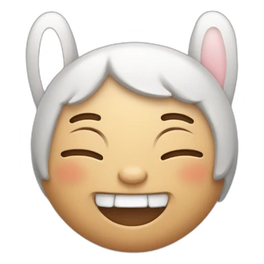 Smiling with closed eyes and bunny teeth sticker