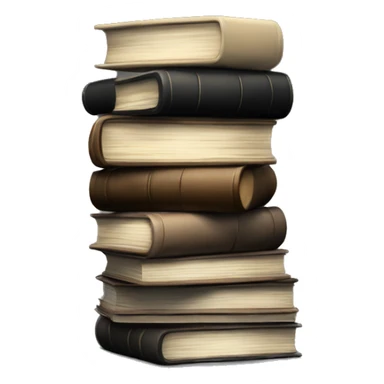 Pile of aesthetic books in neutral colours on black background  sticker