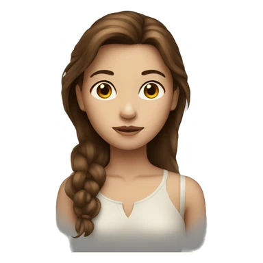 mysterious girl with brown hair sticker