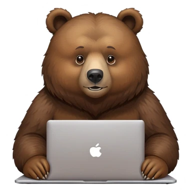 bear using a laptop sticker