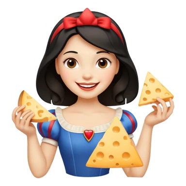 Happy Snow White with triangle cheese sticker