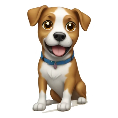 dog riding surfboard  sticker