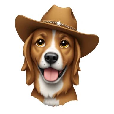dog with cowboy hat sticker