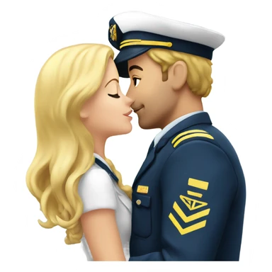 Pilot kissing a pretty blonde sticker