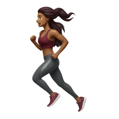 Beautiful tattooed  burgundy long haired woman jogging sticker