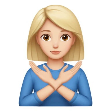 decision gesture women cross hands signal no sticker