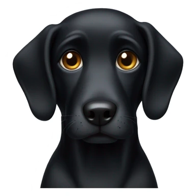 Black dog with long standing ears  sticker