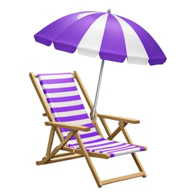 beach chair with purple umbrella sticker