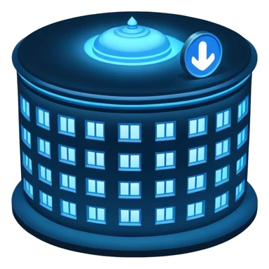 The round blue sign on the night building  sticker