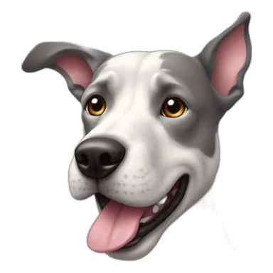 Une tête de chien avec un corne de licorne sticker