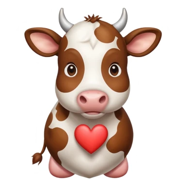 vaca con corazon de amor para copiar y pegar sticker
