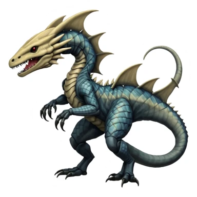 Marowak-WickerBeast-Salandit-Xenomorph-hybrid-fantasy-creature (full body) with colored scale pattern markings sticker