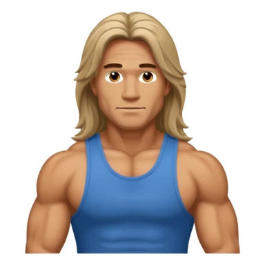 Long hair fat muscle men in tank top sticker