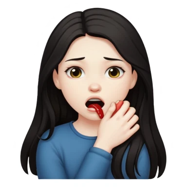 A girl choking herself sticker