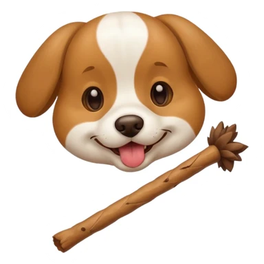 A dog eating stick sticker
