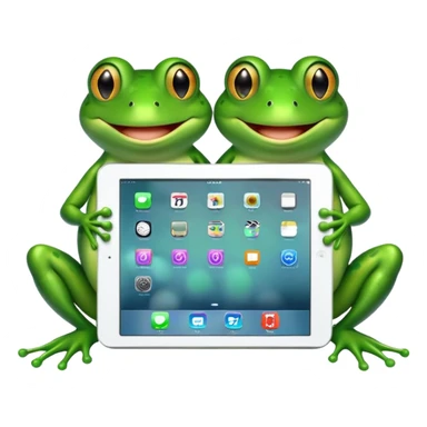 Two frogs on a lil iPad  sticker
