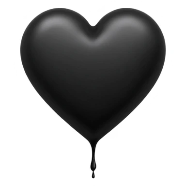 black ink blob heart emoji, isolated on white background, grunge, like pen stroke, flat sticker