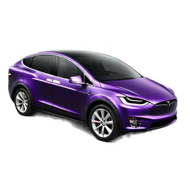 Purple Tesla model X  sticker