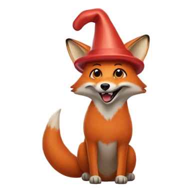 Fox wearing a hotdog hat sticker