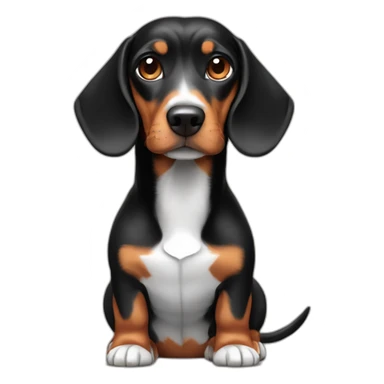 black dachsund beagle sticker