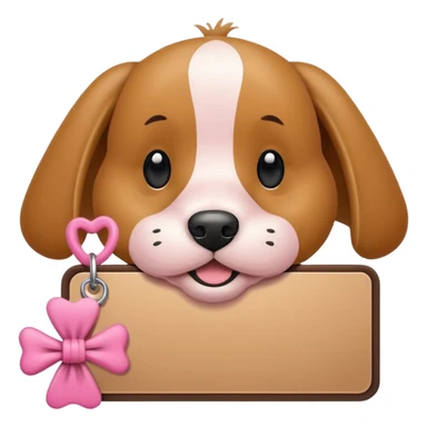 Un cane con un fiocco rosa in testa che tiene sulle zampe un cartello con scritto : “condividi il canale!” sticker