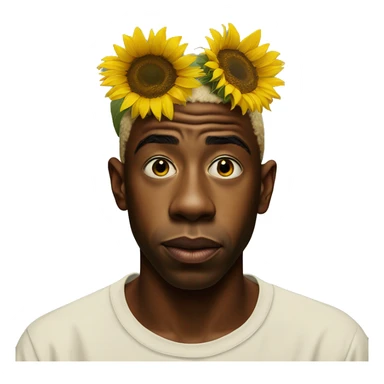 Tyler the creator with a sunflowers back sticker