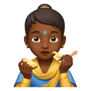 Little Krishna eating butter  sticker