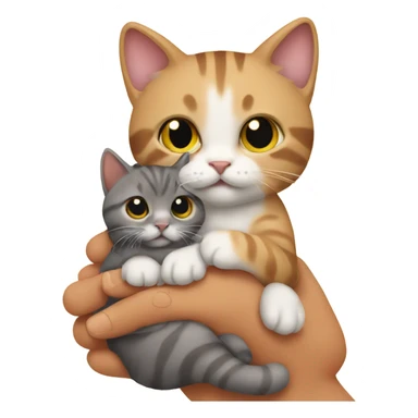 CAT with a baby cat in Hand  sticker