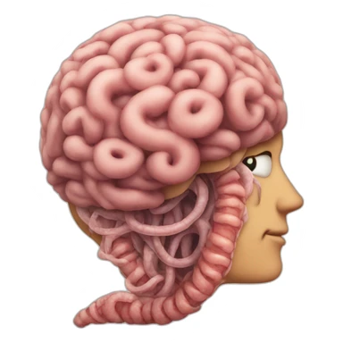 worms on brain sticker