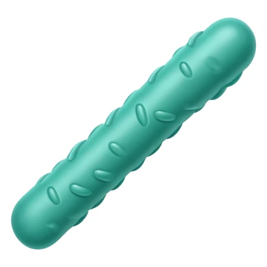 Lactobacillus bacteria emoji, thick rod shape, teal green, soft fibrous texture, clean ingredient icon style sticker
