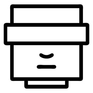 Make the head more blocky, like a Roblox logo, keep the minimal face and black censor bar over the eyes, outline style, with no background. sticker