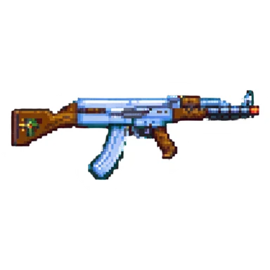 pixel art AK-47 rifle sticker