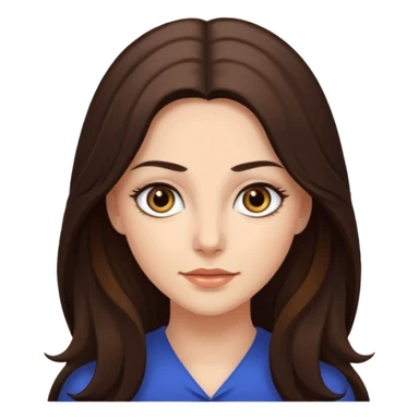 Renee Sands with long dark brown hair, hazel eyes sticker