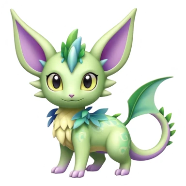 Shiny Exotic Cute Adorable Majestic Ethereal Sparkly Flygon-Espeon-Meganium-Shaymin-Hybrid-Creature with pattern-markings sticker