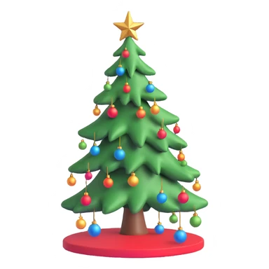 a really bad christmas tree, drooping, uneven, with broken ornaments sticker