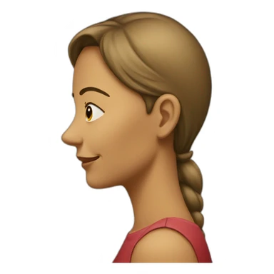 female profile in profile with a hump in the nose sticker