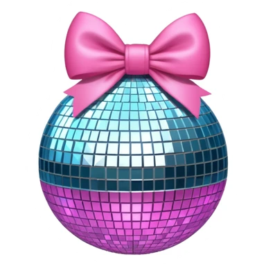 disco ball with pink bow sticker
