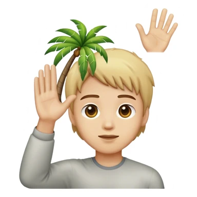 Neutral face with palm held up sticker