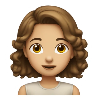 girl with brown  hair sending a kiss sticker