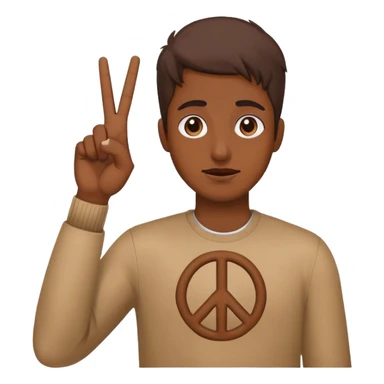 face holding up a peace sign with embarrassment  sticker