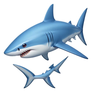 blue shark with sharp teeth sticker