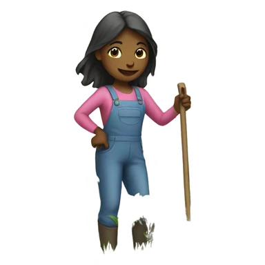 Girl gardening sticker