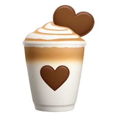 Latte with a broken heart design sticker