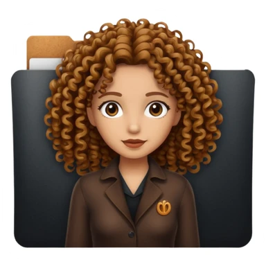 black transparent folder with a canela skin girl with curly hair logo  sticker