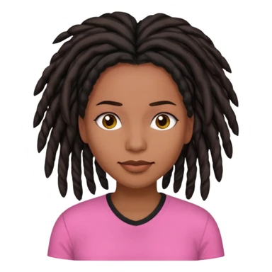 Woman brown skin with black locs pink shirt sticker