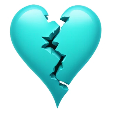 aqua blue broken hear sticker